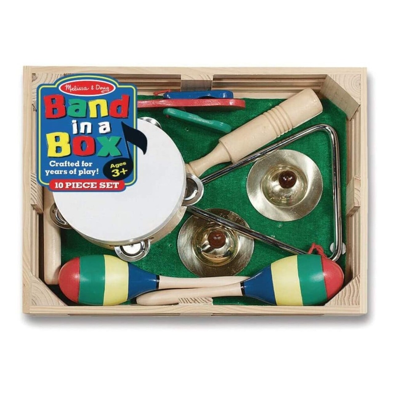 Melissa & Doug Band-in-a-Box Clap! Clang! Tap! - 10-Piece Musical Instrument Set